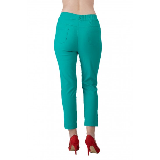 Pantaloni Jasmine Dama Masura Mare,Verde Turcoaz